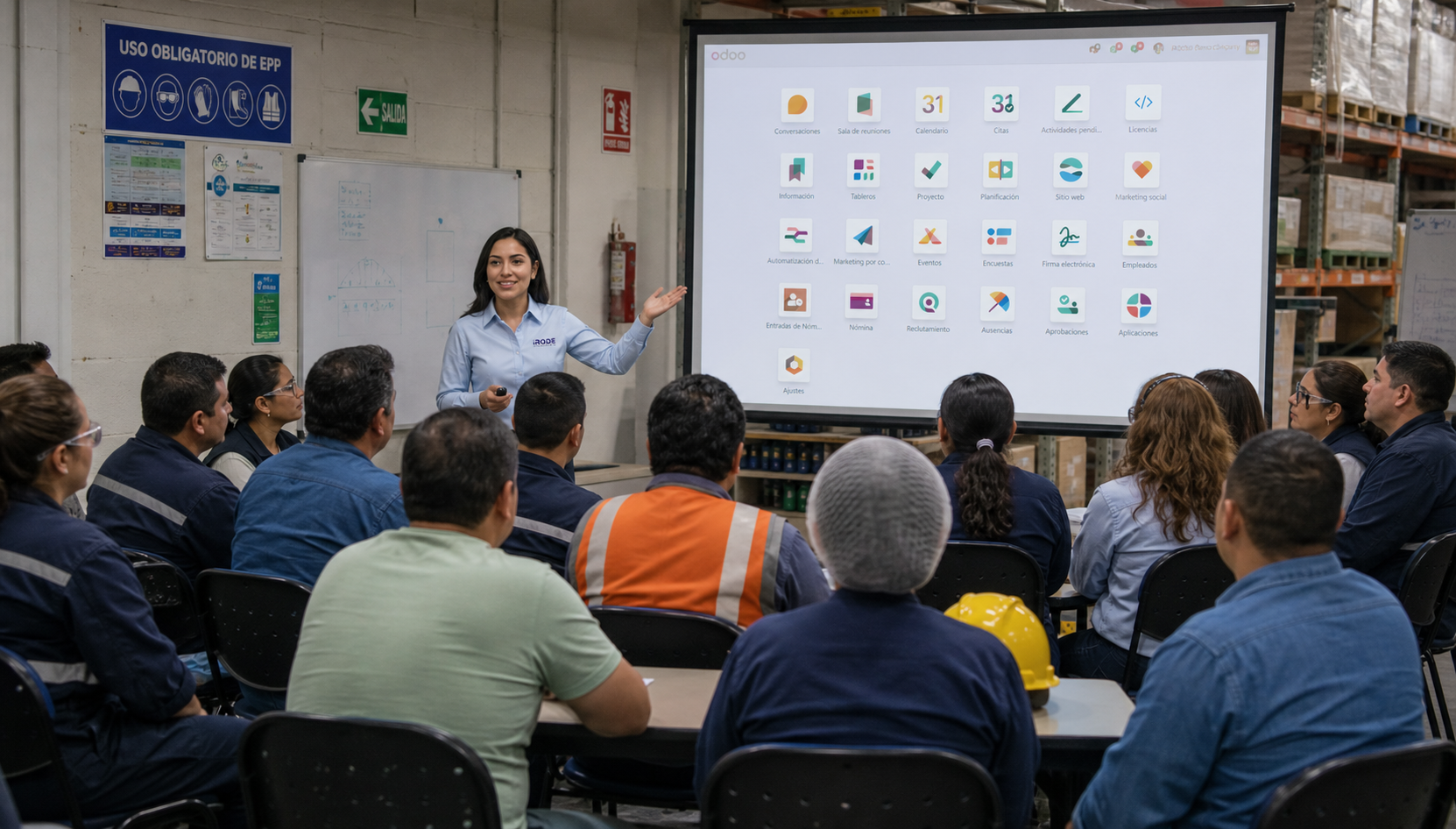 Capacitación de un equipo en planta