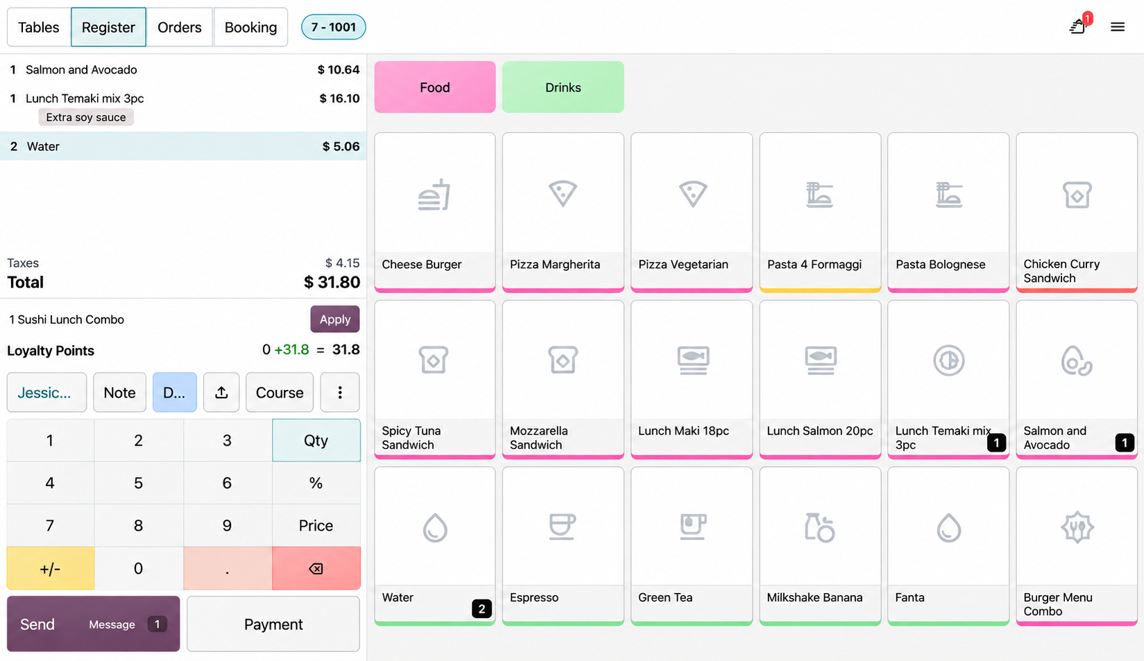 Punto de venta de Odoo para restaurantes